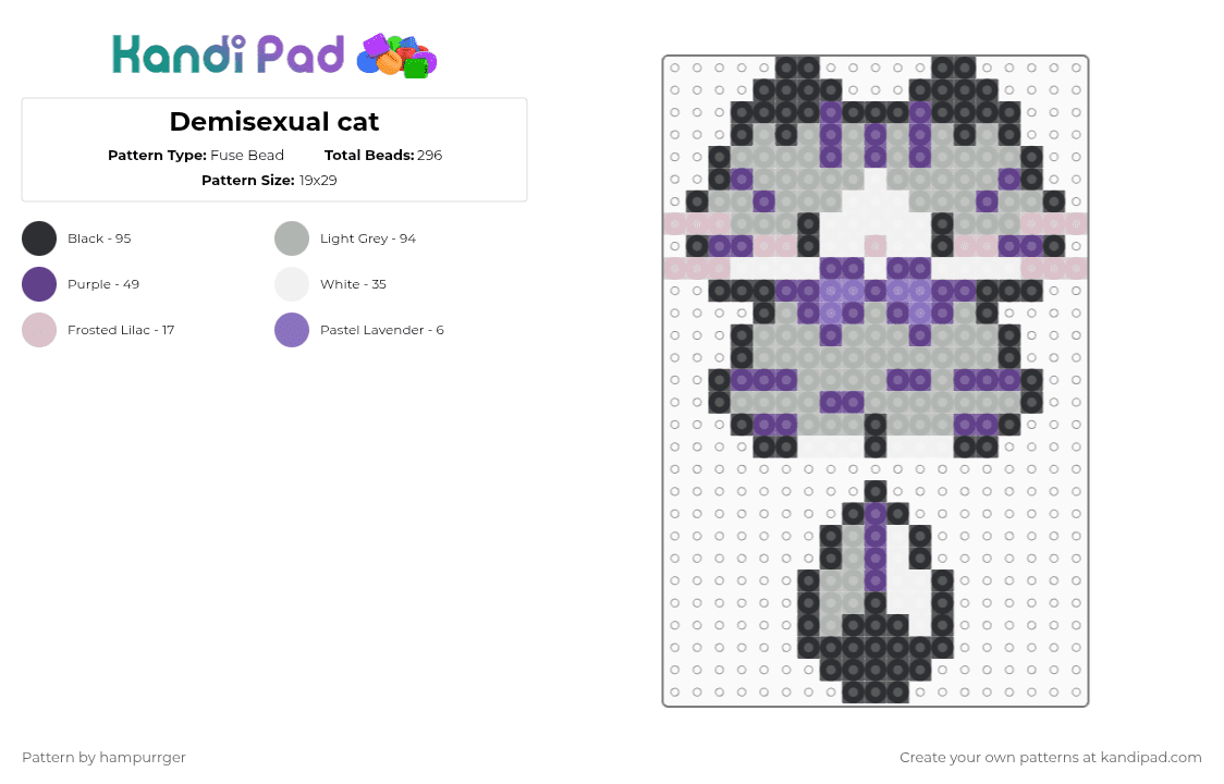 Demisexual cat - Fuse Bead Pattern by hampurrger on Kandi Pad - beige