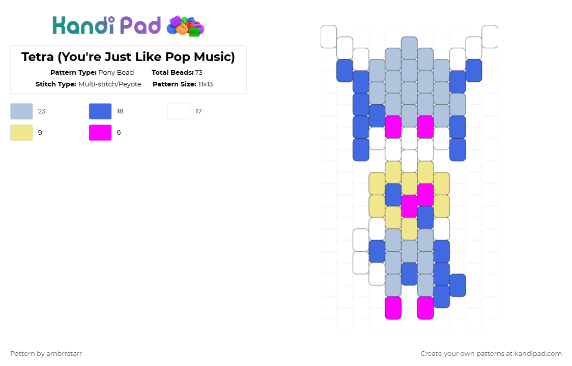 Tetra (You're Just Like Pop Music) Pony Bead Pattern - Kandi Pad ...