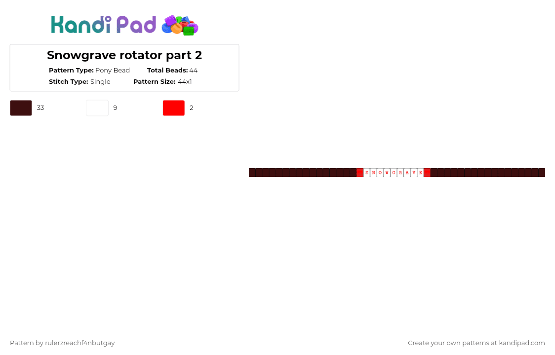 Snowgrave rotator part 2 - Pony Bead Pattern by rulerzreachf4nbutgay on Kandi Pad - brown,snowgrave,deltarune,weird route,noelle,rotator,cuff,kandi