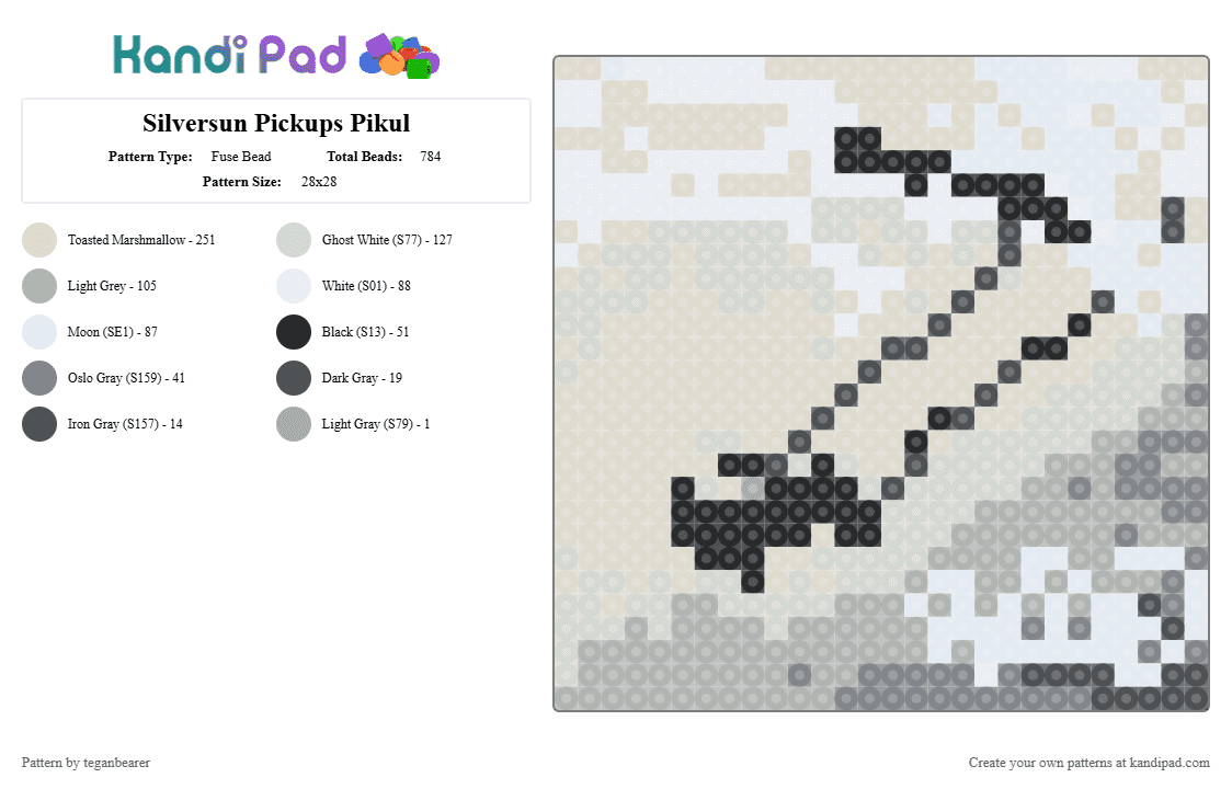 Silversun Pickups Pikul - Fuse Bead Pattern by teganbearer on Kandi Pad - beige