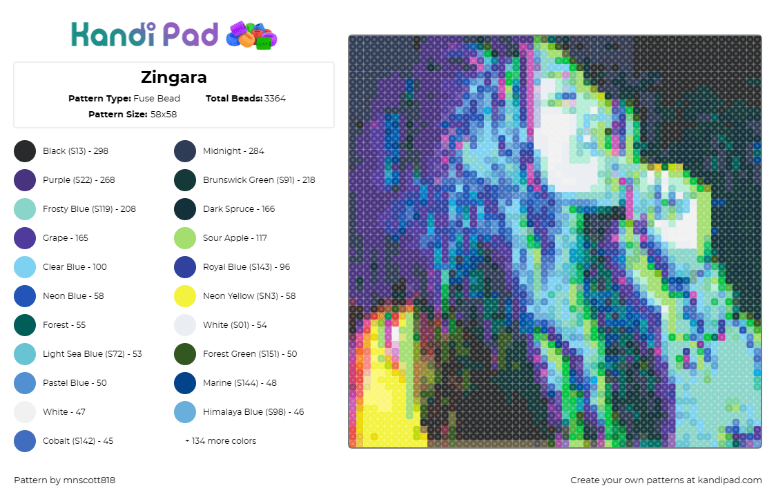 Zingara - Fuse Bead Pattern by mnscott818 on Kandi Pad - zingara,music,edm,dj,colorful,silhouette,culture,festival