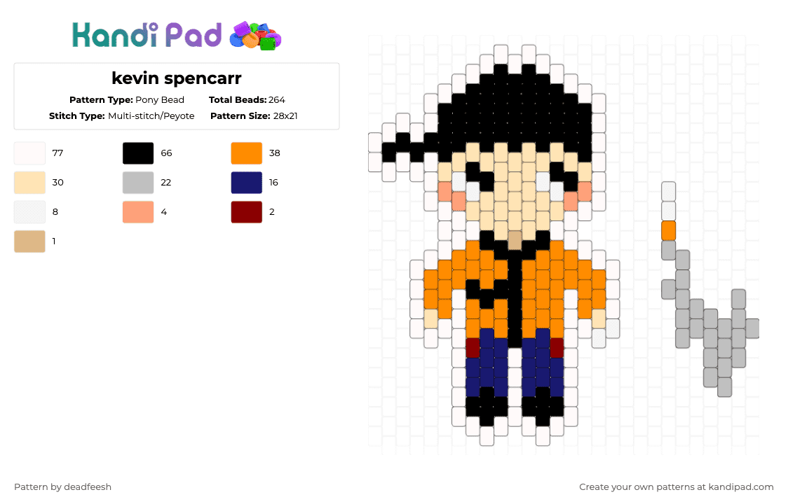 kevin spencarr - Pony Bead Pattern by conradcultriform on Kandi Pad - beige,orange,kevin spencer,ks,cigarette,black,kebin