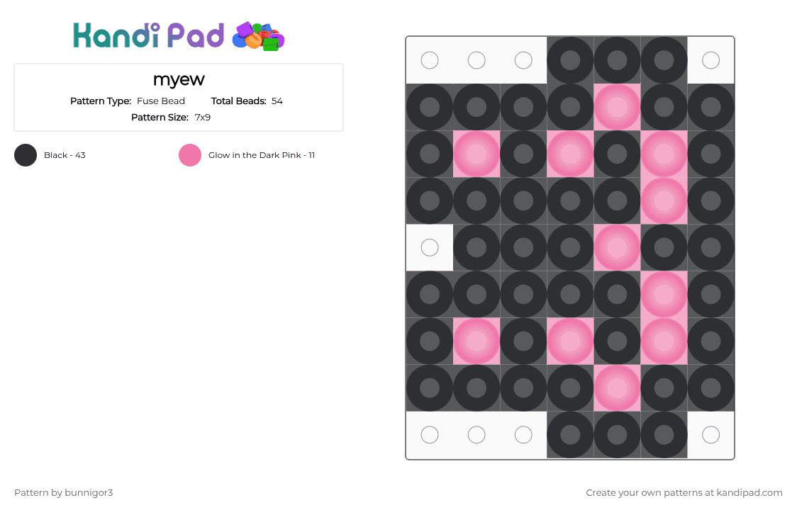 myew - Fuse Bead Pattern by bunnigor3 on Kandi Pad - black