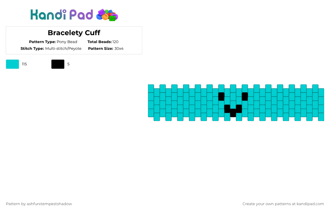 Bracelety Cuff - Pony Bead Pattern by ashfurxtempestshadow on Kandi Pad - light blue,bfdi,osc,bracelety,cuff