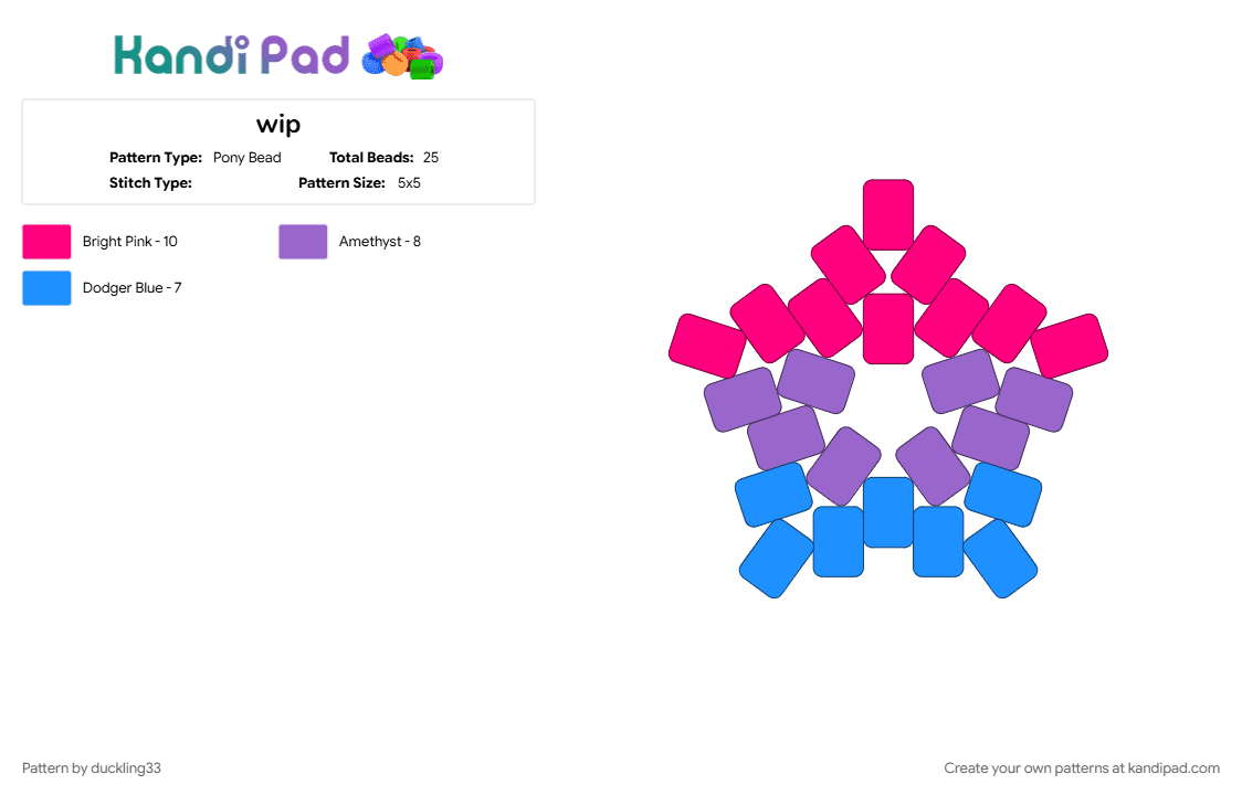 bisexual star lmao - Pony Bead Pattern by duckling33 on Kandi Pad - bisexual, bisexual flag, pink, purple, queer, star