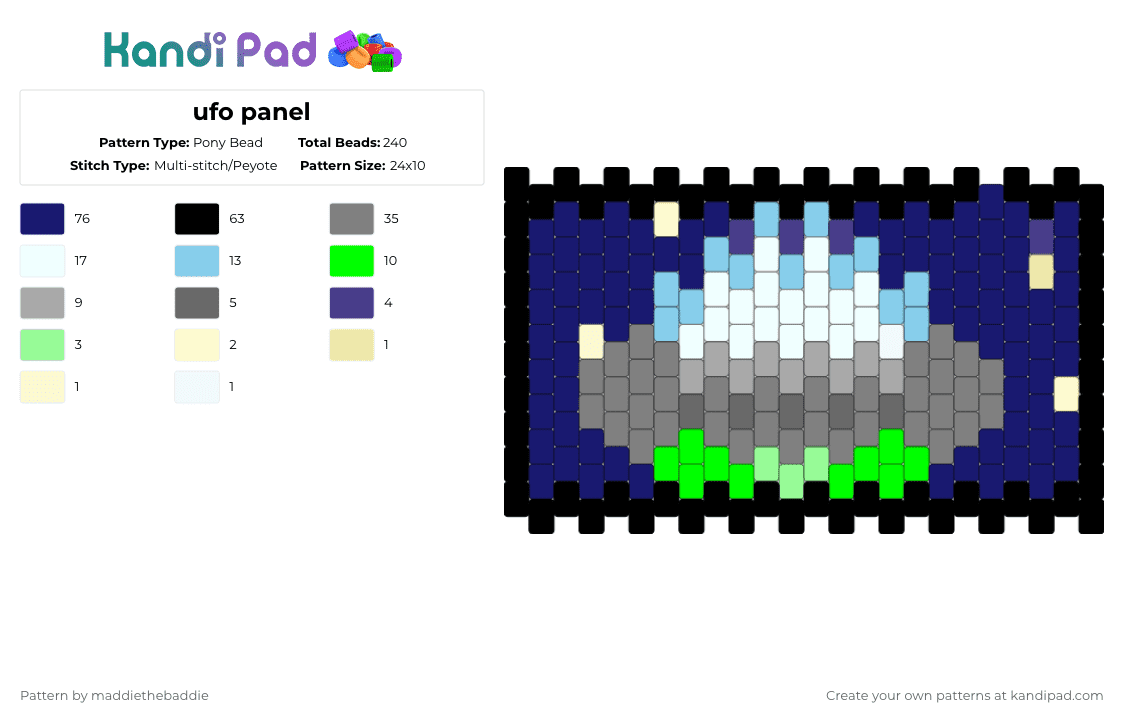 ufo panel - Pony Bead Pattern by maddiethebaddie on Kandi Pad - purple,gray
