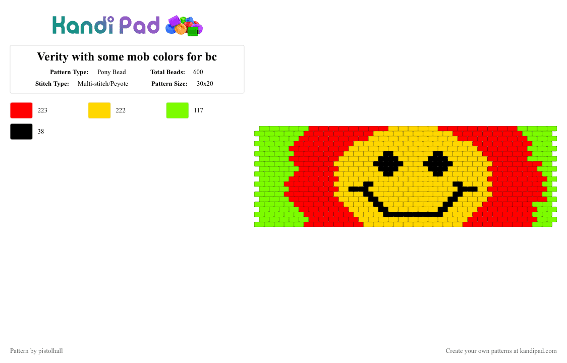 Verity with some mob colors for bc - Pony Bead Pattern by pistolhall on Kandi Pad - minecraft, red, verity, yellow
