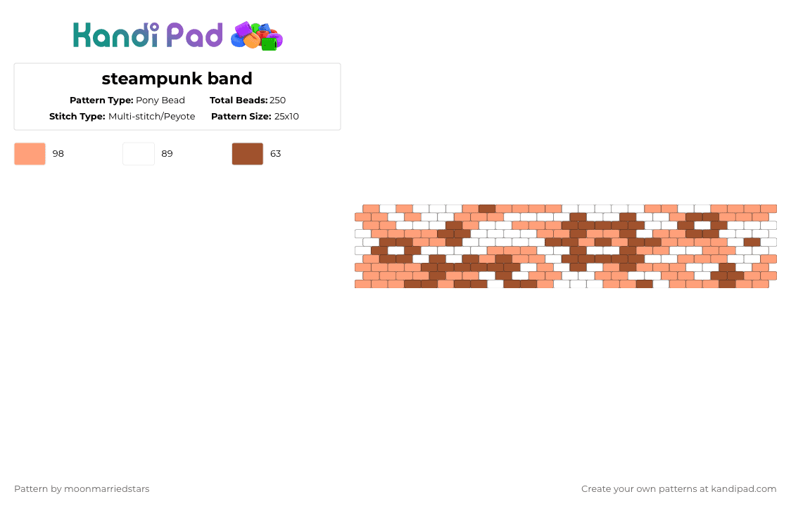steampunk band - Pony Bead Pattern by moonmarriedstars on Kandi Pad - red,orange,steampunk,cuff