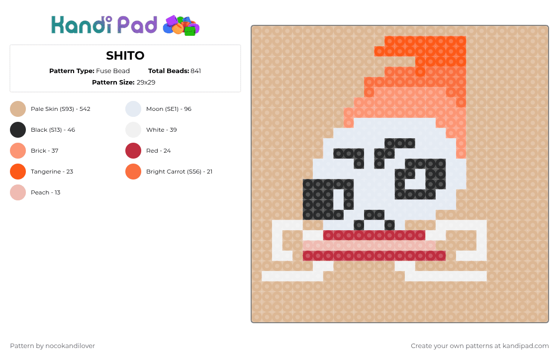 SHITO - Fuse Bead Pattern by nocokandilover on Kandi Pad - beige