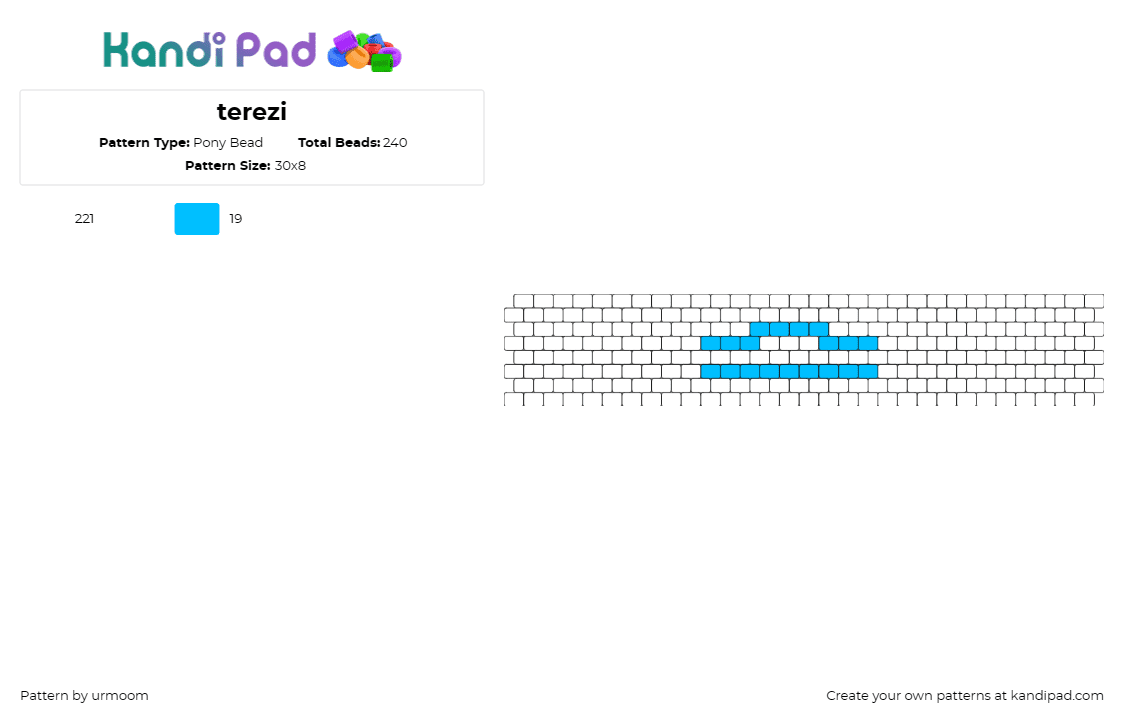 terezi - Pony Bead Pattern by urmoom on Kandi Pad - terezi pyrope,homestuck,ms paint adventures,minimalist,bold blue,striking,statem