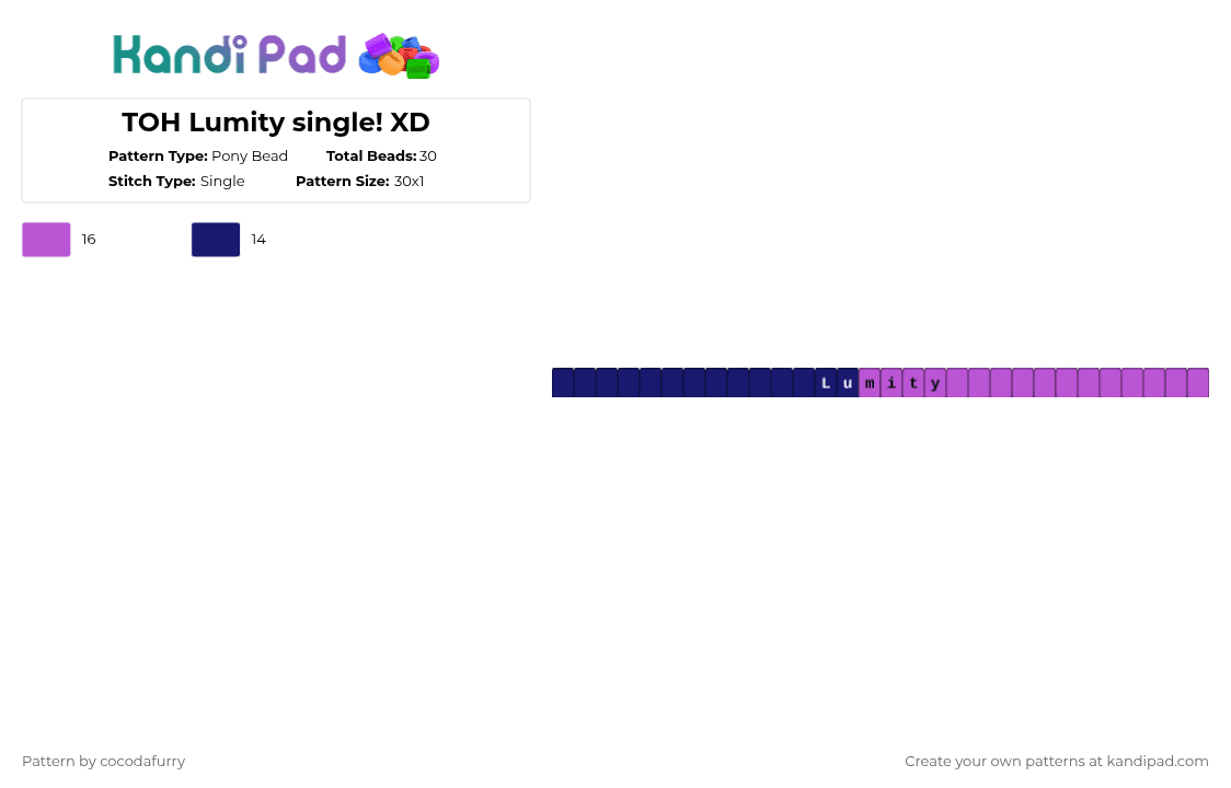 TOH Lumity single! XD - Pony Bead Pattern by spark-da-shark on Kandi Pad - purple,pink,luz x amity,luzxamity,ship,toh,owl house,the owl house