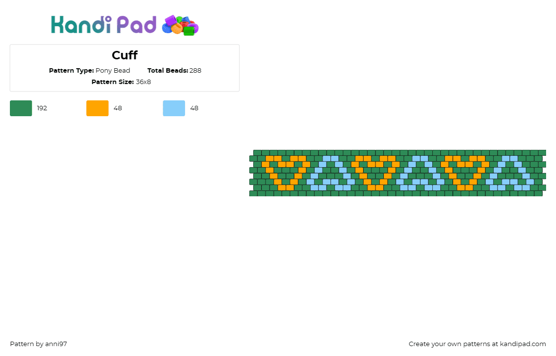 Cuff - Pony Bead Pattern by anni97 on Kandi Pad - neon,hearts,cuff,jewelry,vibrant,green background,lush,details