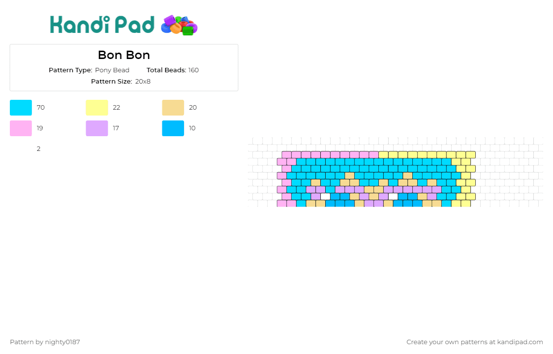 Bon Bon - Pony Bead Pattern by nighty0187 on Kandi Pad - lol surprise,bon bon,tot,cuff