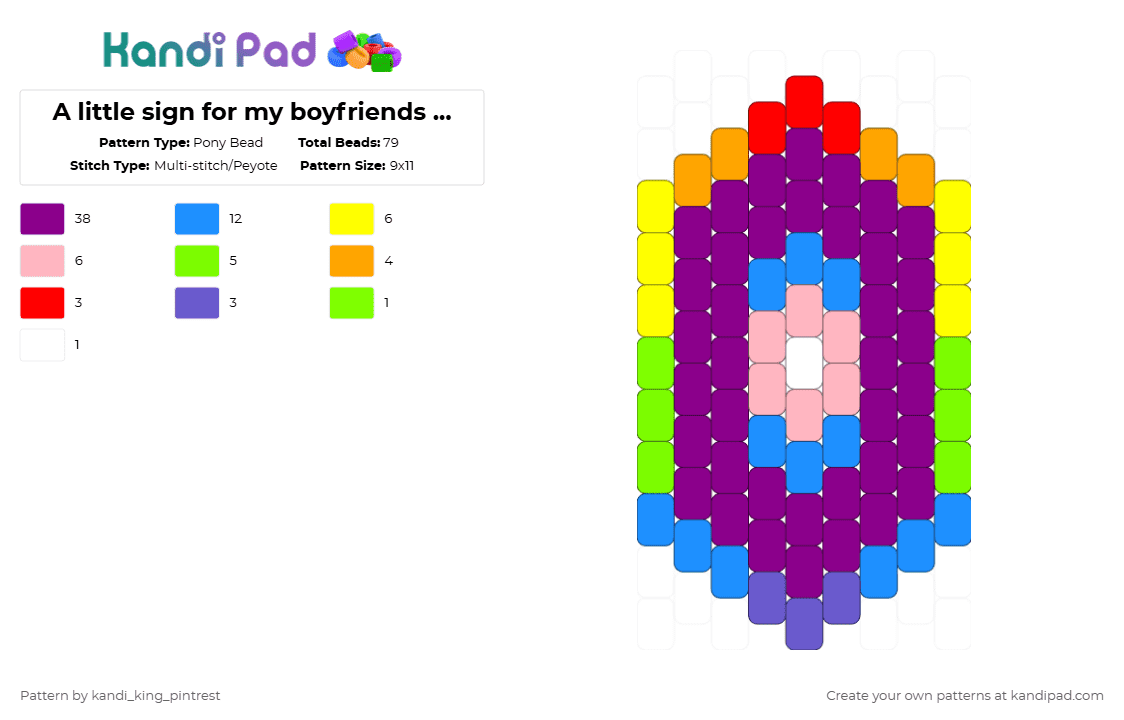 A little sign for my boyfriends door - Pony Bead Pattern by kandi_king_pintrest on Kandi Pad - pink,light blue