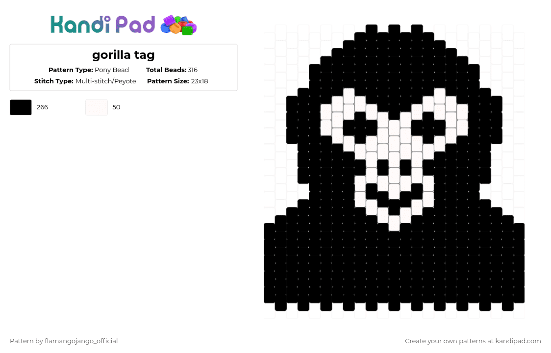 Gorilla Pony Bead Patterns - Gallery - Kandi Pad | Kandi Patterns, Fuse ...