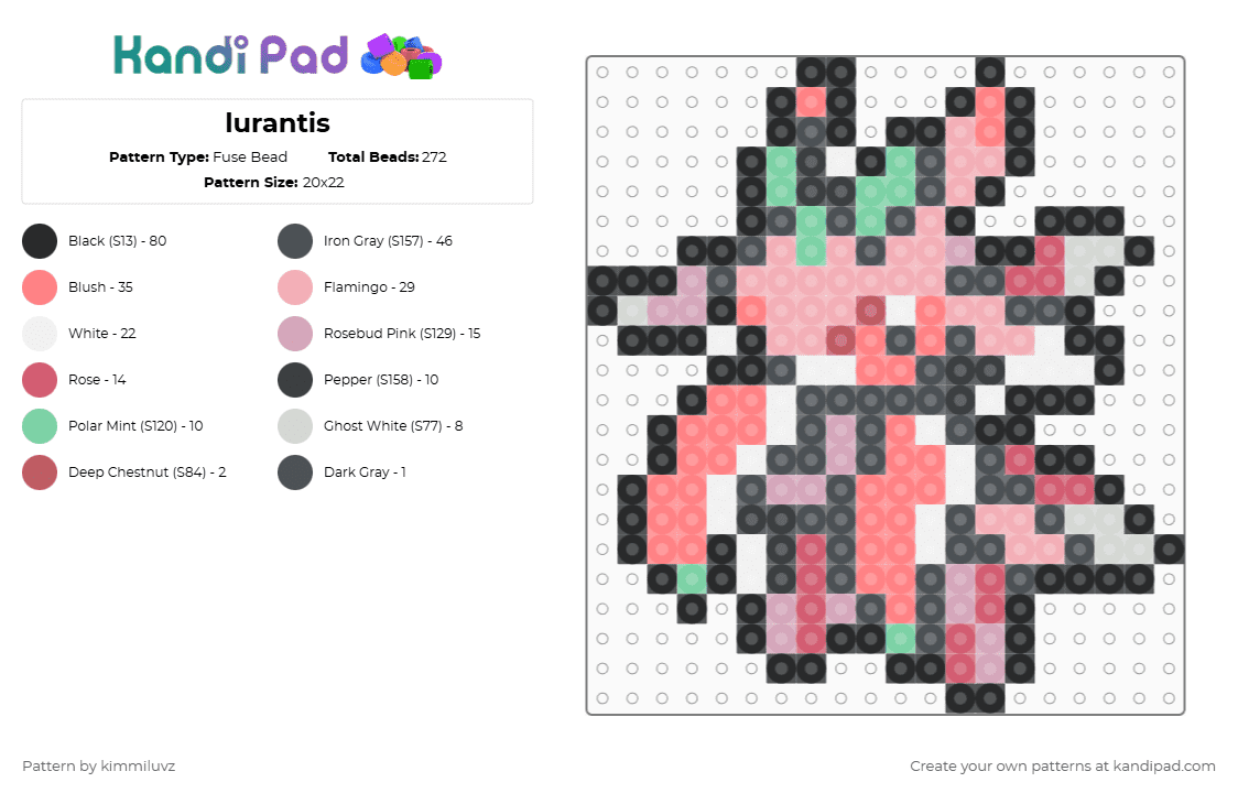 lurantis - Fuse Bead Pattern by kimmiluvz on Kandi Pad - purple,red,beige