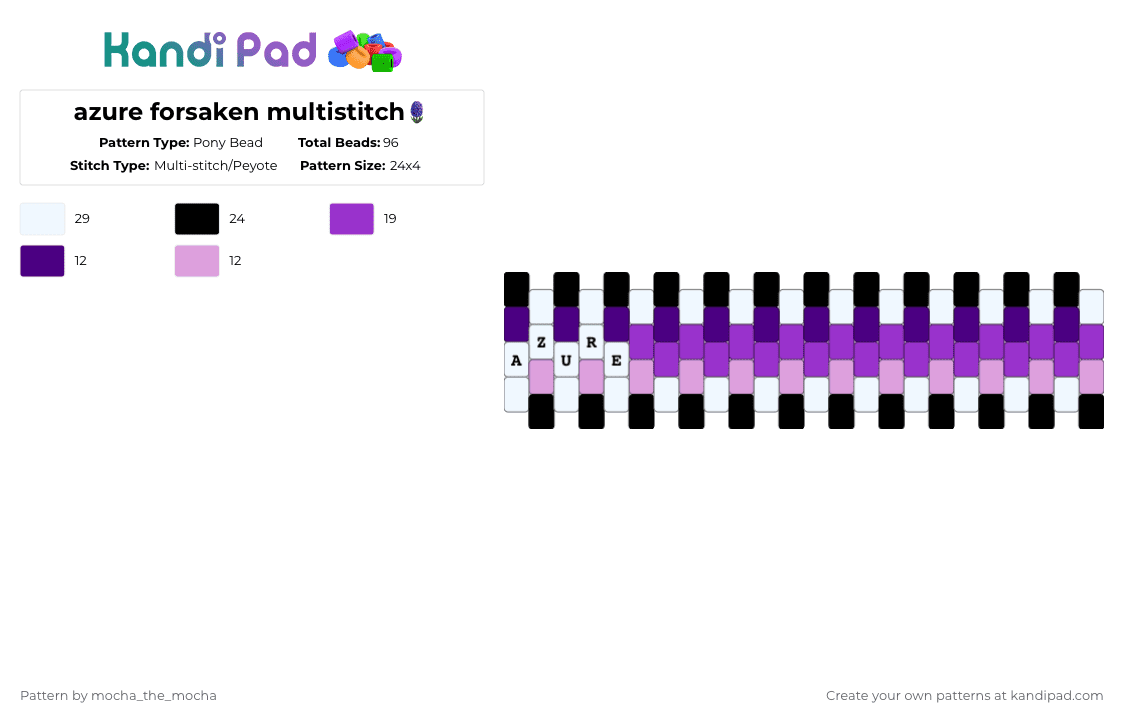 azure forsaken multistitch🪻 - Pony Bead Pattern by mocha_the_mocha on Kandi Pad - purple,pink,dark purple,light purple,multistitch,azure,forsaken