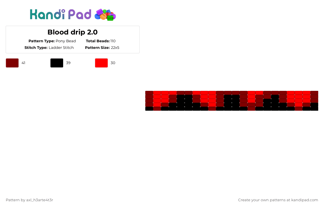 Blood drip 2.0 - Pony Bead Pattern by deleted_user_389383 on Kandi Pad - brown,red