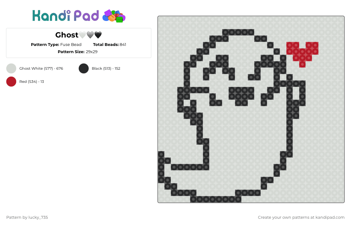Ghost🤍🩶🖤 - Fuse Bead Pattern by deleted_user_615314 on Kandi Pad - white