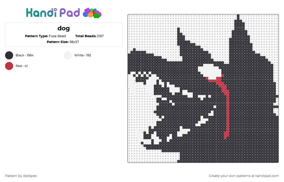 dog - Fuse Bead Pattern by dedspes on Kandi Pad - silhouette,spooky,halloween,black,white