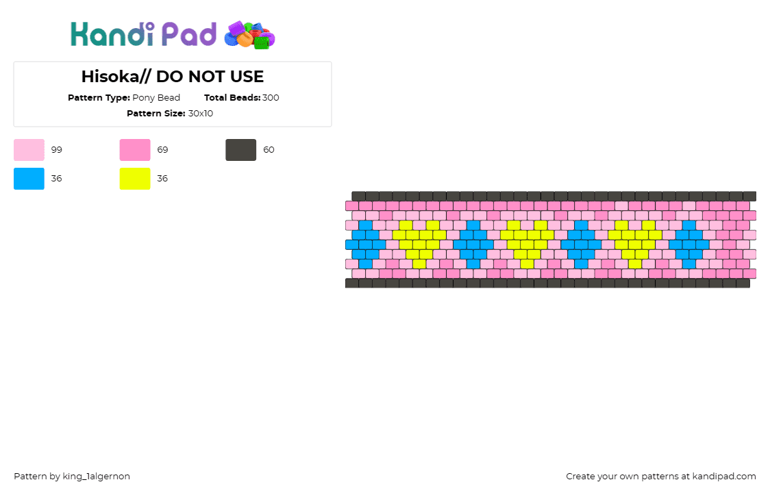 Hisoka// DO NOT USE - Pony Bead Pattern by king_1algernon on Kandi Pad - hisoka,hunter x hunter,cuff,hearts,diamonds