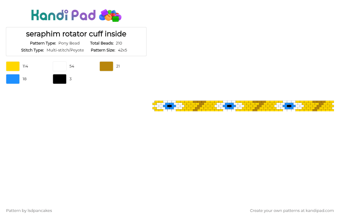 seraphim rotator cuff inside - Pony Bead Pattern by lsdpancakes on Kandi Pad - yellow