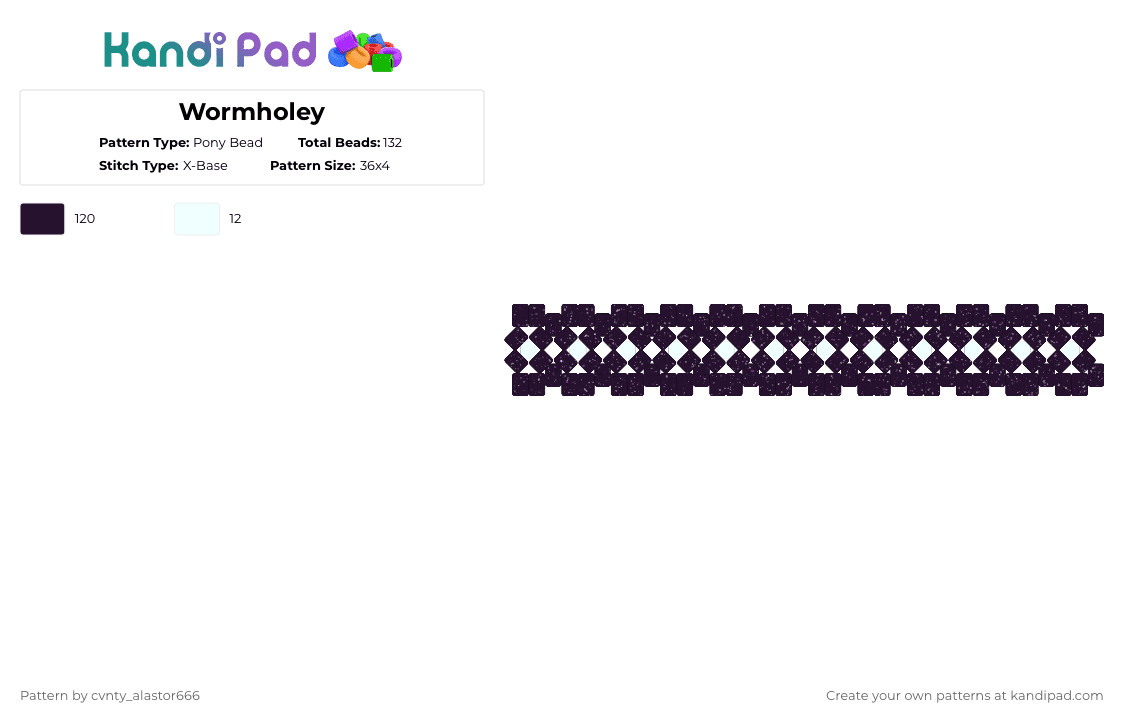 Wormholey - Pony Bead Pattern by cvnty_alastor666 on Kandi Pad - black