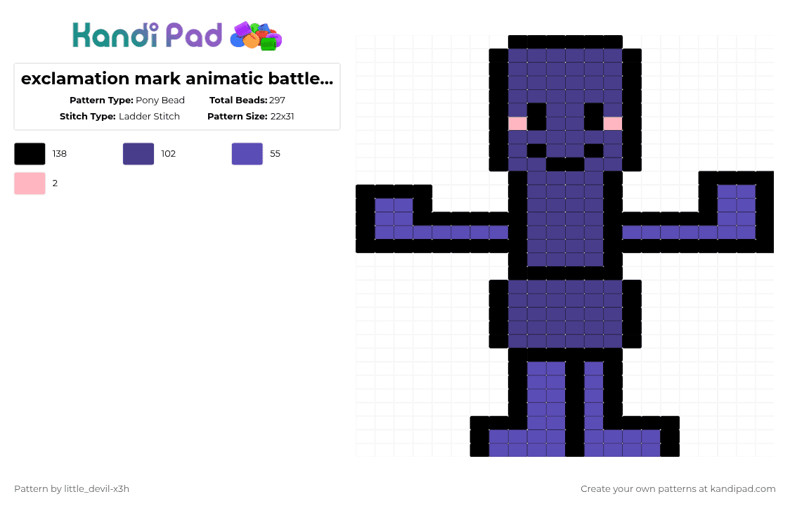 exclamation mark animatic battle || pony - Pony Bead Pattern by k4yz_osc on Kandi Pad - purple,exclamation,mark,object shows,animatic battle,ab
