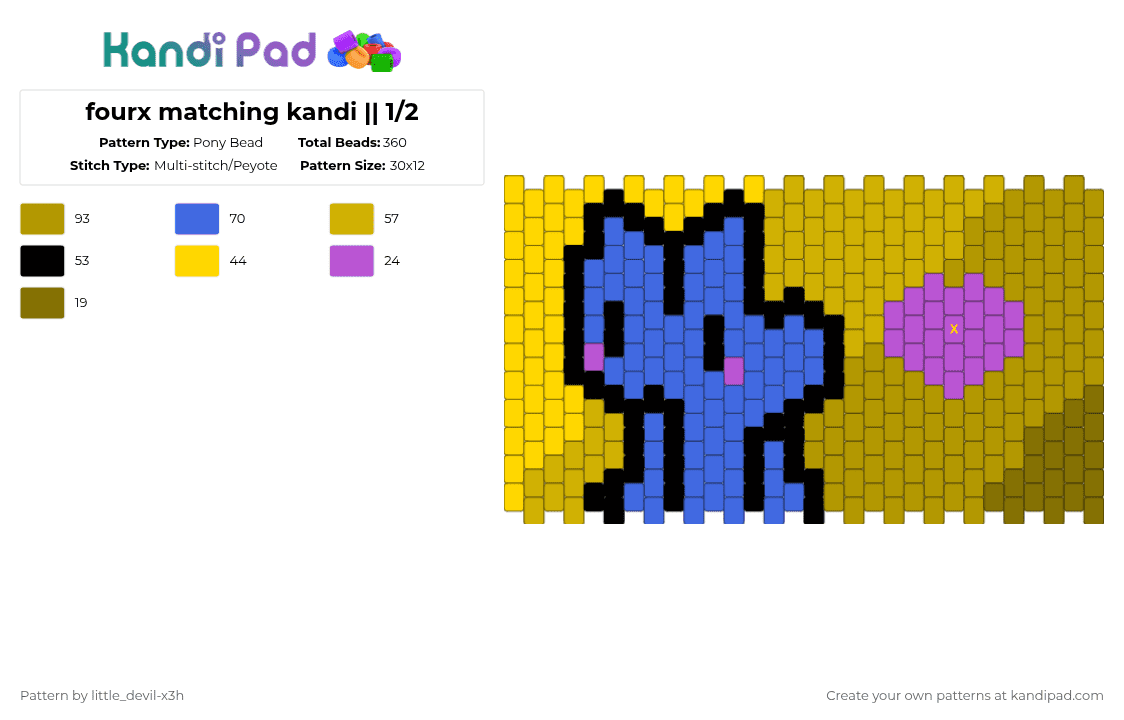 fourx matching kandi || 1/2 - Kandi Pad | Kandi Patterns, Fuse