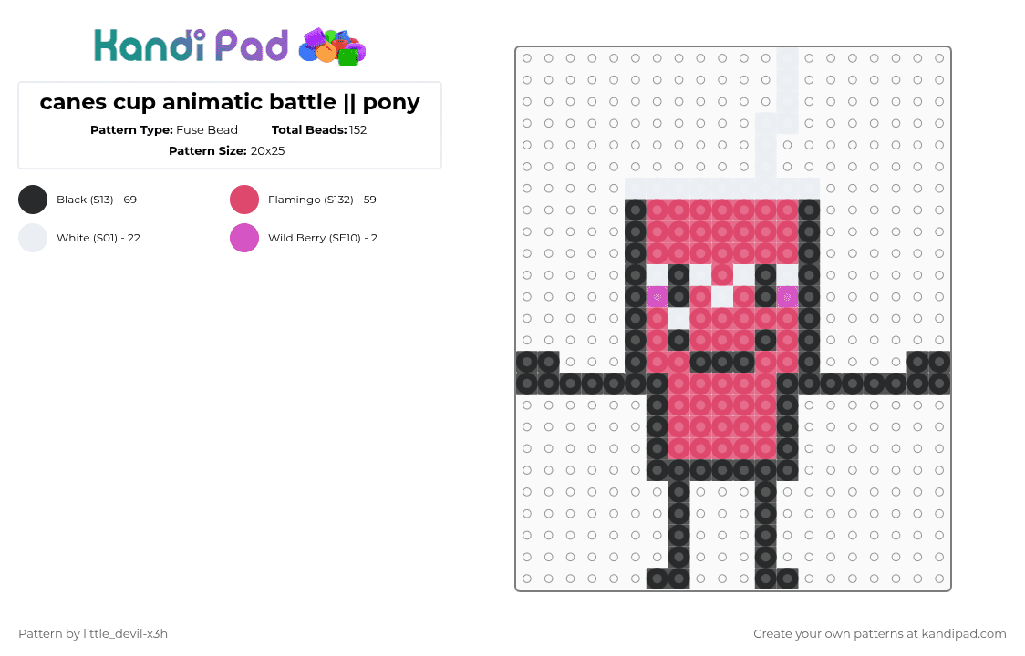 canes cup animatic battle || fuse - Fuse Bead Pattern by k4yz_osc on Kandi Pad - animatic battle, object shows, red
