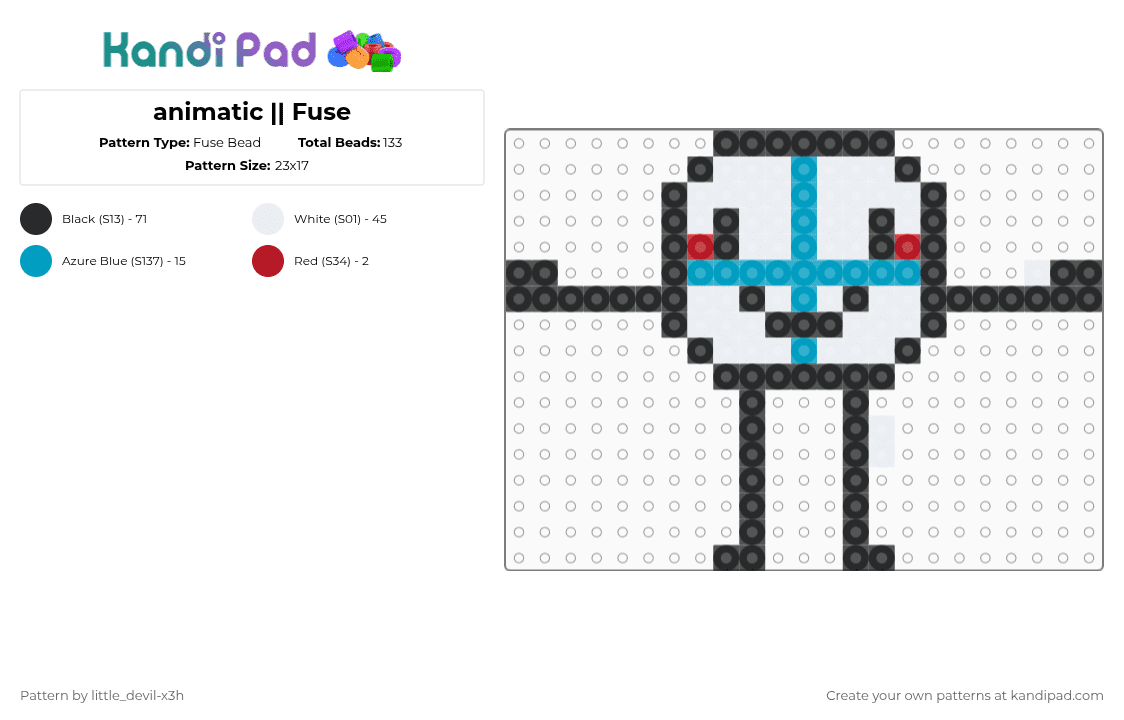 animatic || Fuse - Fuse Bead Pattern by k4yz_osc on Kandi Pad - white,light blue