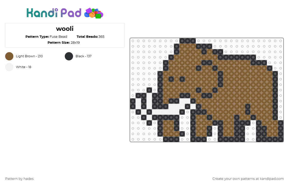 wooli - Fuse Bead Pattern by hades on Kandi Pad - wooli,mammoth,dj,edm,music,tan