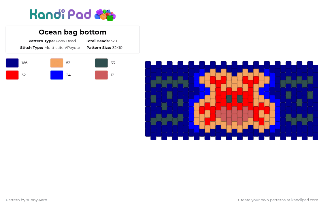 Ocean bag bottom - Pony Bead Pattern by sunny-yarn on Kandi Pad - purple