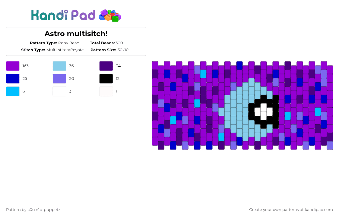 Astro multisitch! - Pony Bead Pattern by c0sm1c_puppetz on Kandi Pad - purple