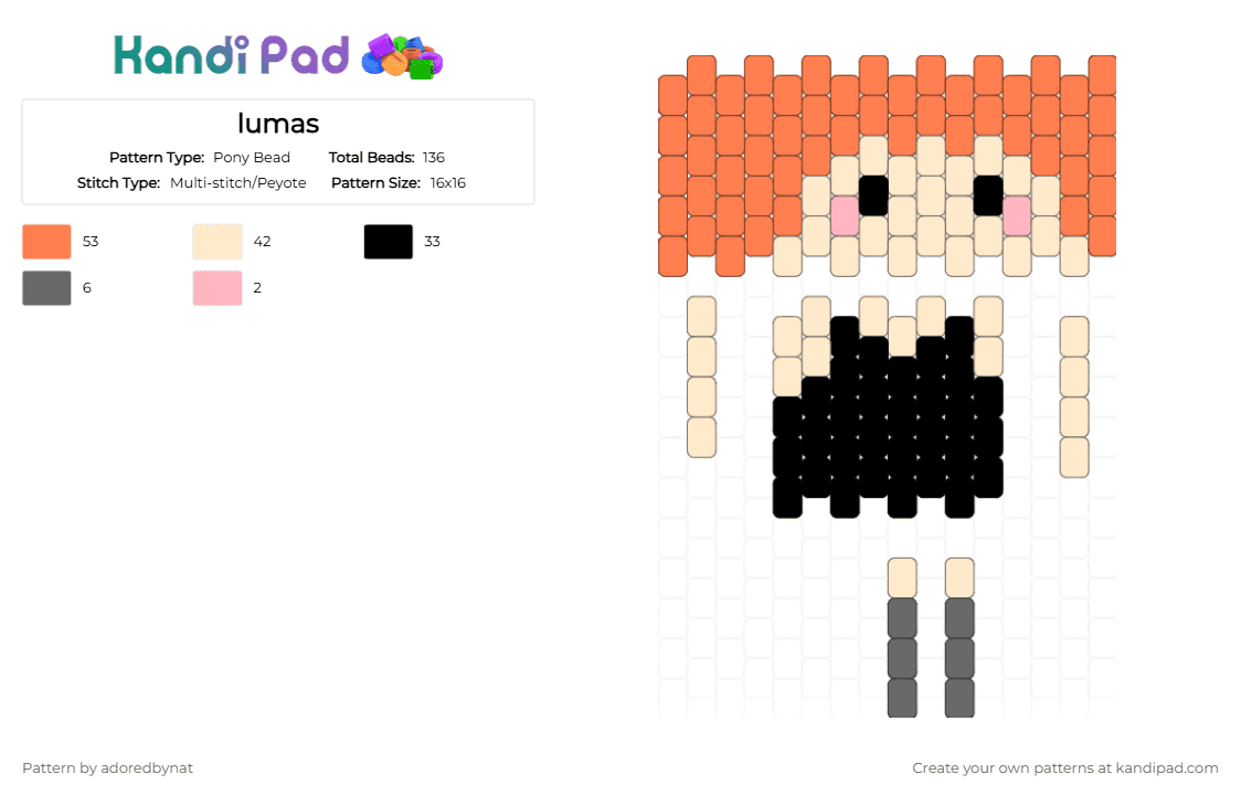 lumasVA/lumas28 doll! - Pony Bead Pattern by katsukiswife on Kandi Pad - 