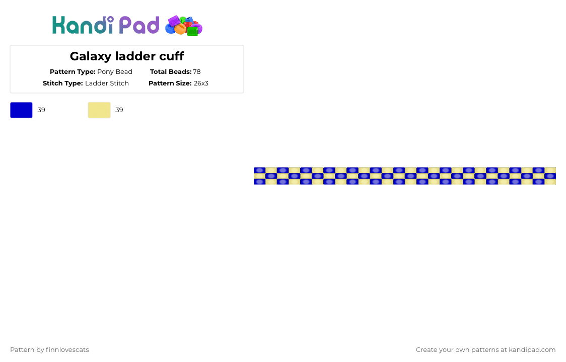 Galaxy ladder cuff - Pony Bead Pattern by katsukiswife on Kandi Pad - purple,yellow