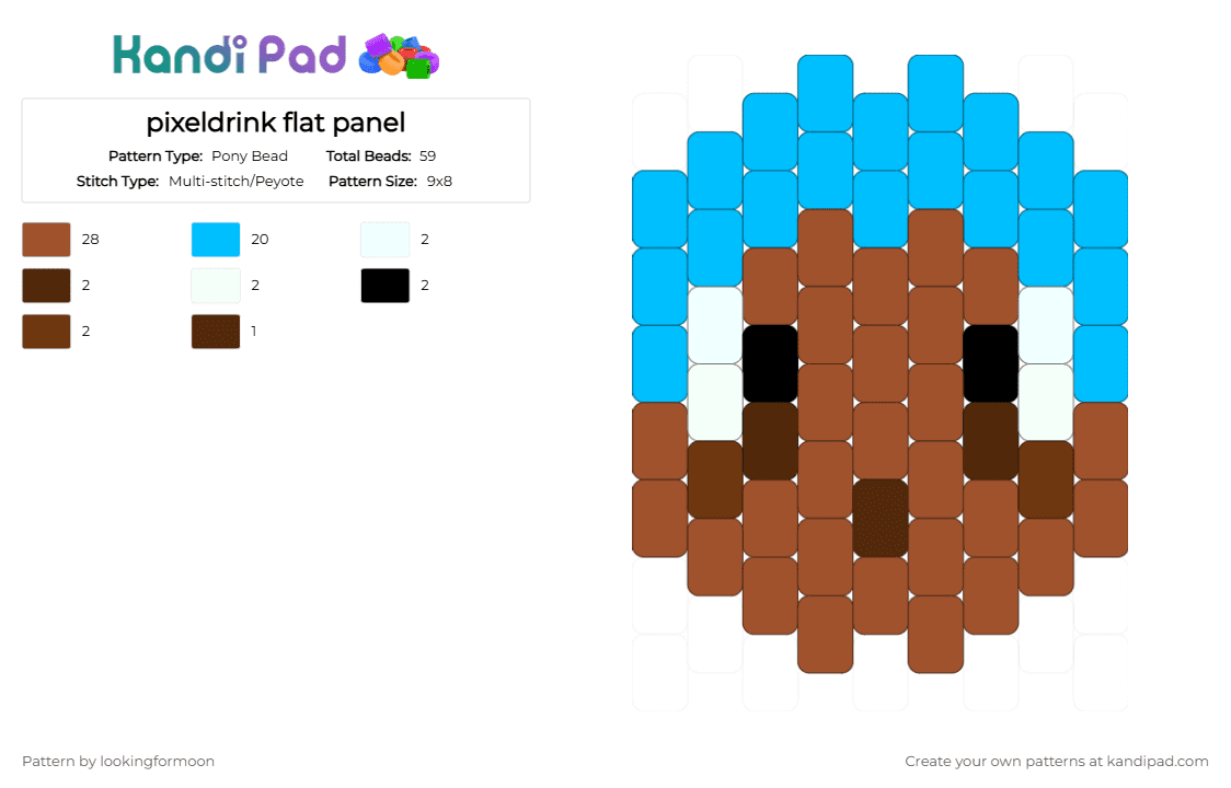 pixeldrink flat panel - Pony Bead Pattern by katsukiswife on Kandi Pad - red,light blue