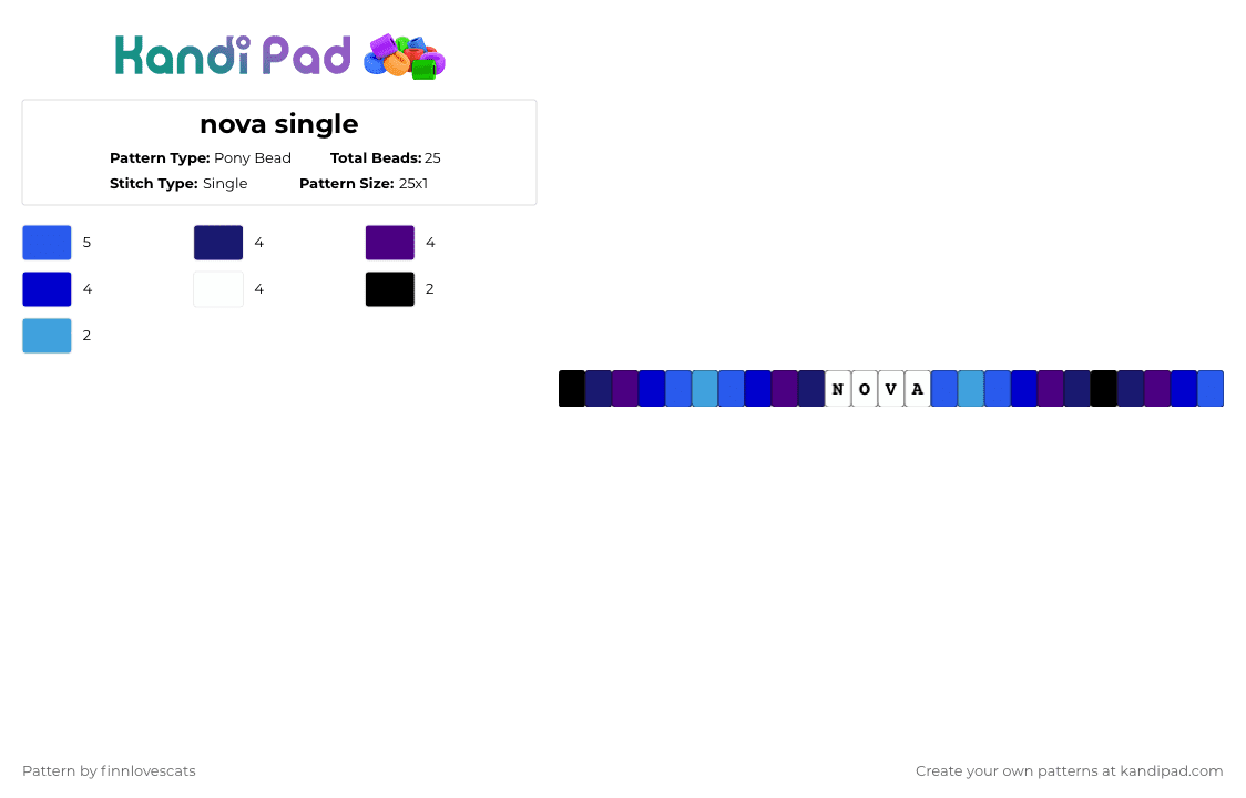 nova single - Pony Bead Pattern by katsukiswife on Kandi Pad - purple