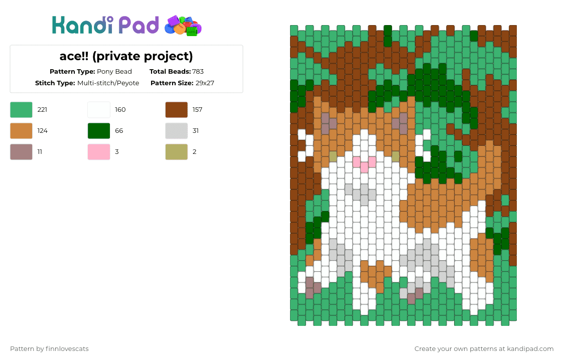 ace!! (private project) - Pony Bead Pattern by katsukiswife on Kandi Pad - green,red,orange