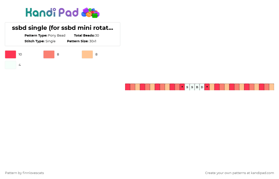 ssbd single (for ssbd mini rotator) part 3/3 (adopt me rblx) - Pony Bead Pattern by katsukiswife on Kandi Pad - 