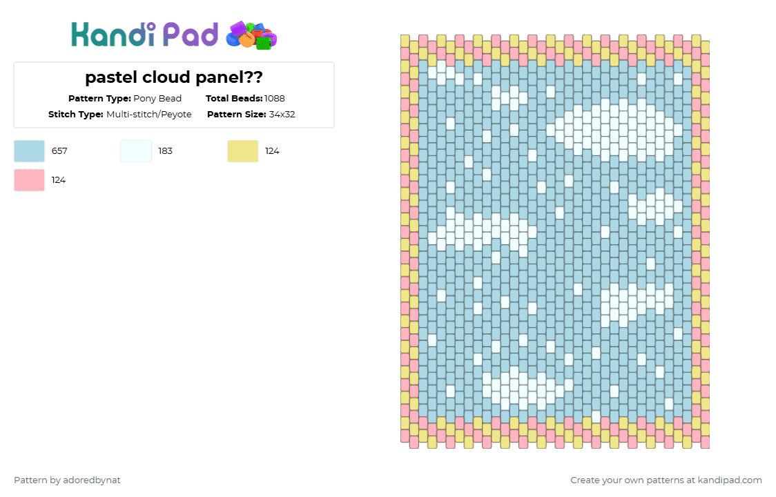 pastel cloud panel?? - Pony Bead Pattern by katsukiswife on Kandi Pad - light blue