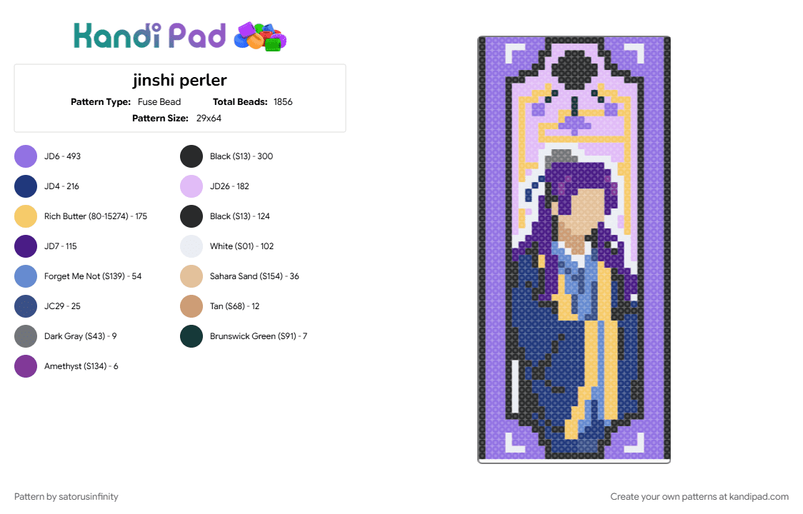 jinshi perler - Fuse Bead Pattern by satorusinfinity on Kandi Pad - blue