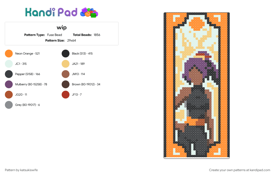 yoruichi shihouin - Fuse Bead Pattern by katsukiswife on Kandi Pad - orange, yellow