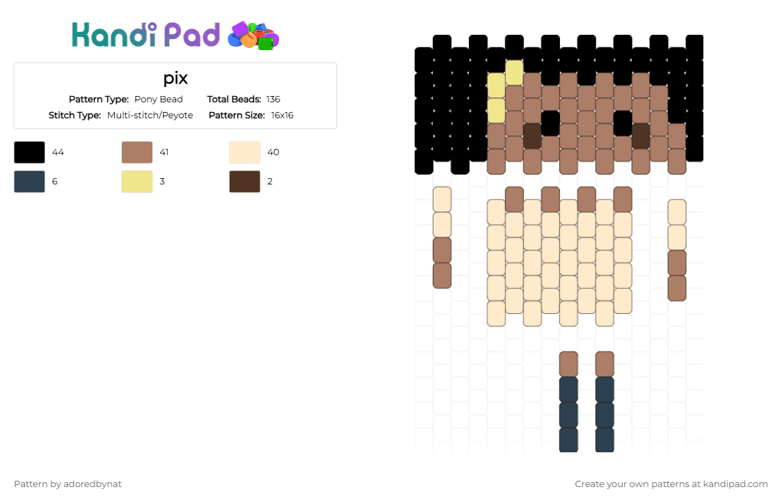 pixeldrink doll! - Pony Bead Pattern by katsukiswife on Kandi Pad - 