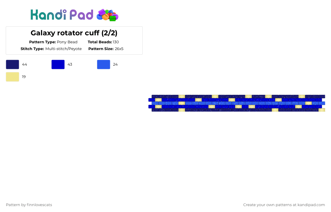 Galaxy rotator cuff (2/2) - Pony Bead Pattern by katsukiswife on Kandi Pad - purple