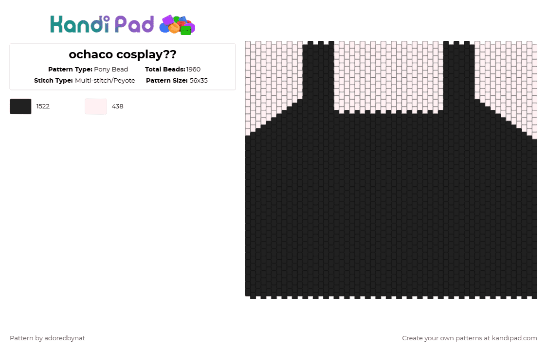 ochaco cosplay?? - Pony Bead Pattern by katsukiswife on Kandi Pad - black