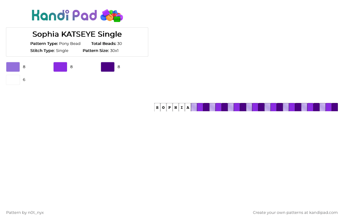 Sophia KATSEYE Single 💜⚓️ - Pony Bead Pattern by n0t_nyx on Kandi Pad - purple,sophia,katseye,single,n0tnyx