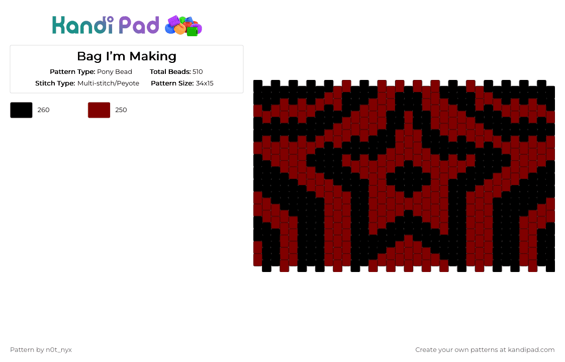 Bag I’m Making - Pony Bead Pattern by n0t_nyx on Kandi Pad - black,brown