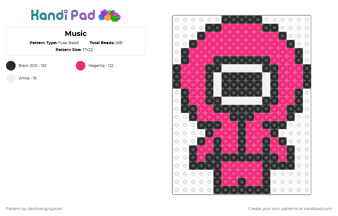 Squid Game guard - Fuse Bead Pattern by daohoangngocan on Kandi Pad - pink
