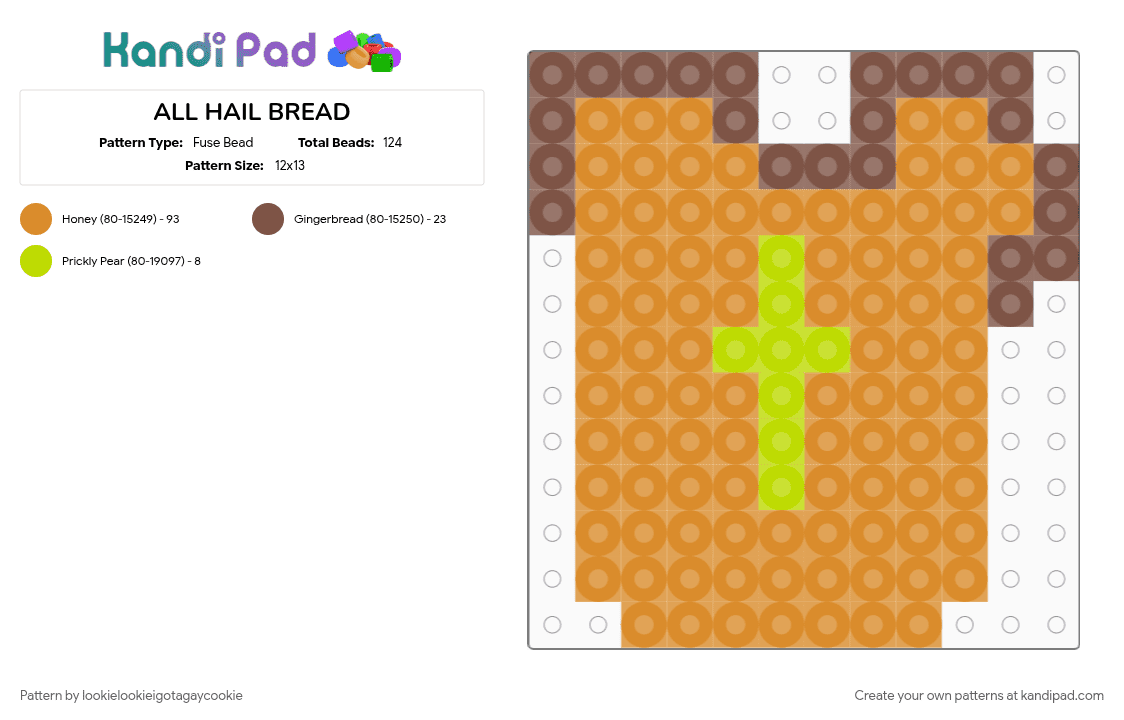 ALL HAIL BREAD - Fuse Bead Pattern by lookielookieigotagaycookie on Kandi Pad - 